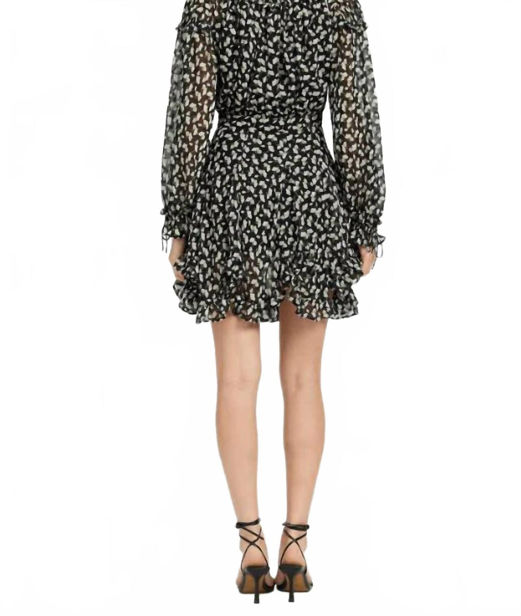 Genevieve Chiffon Mini Dress In Black