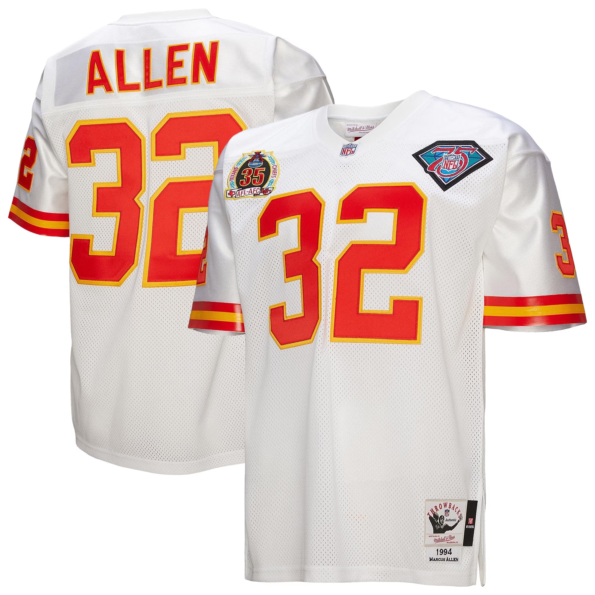 Kansas City Chiefs 1994 Marcus Allen Mitchell & Ness White Authentic Throwback Retired Player Jersey