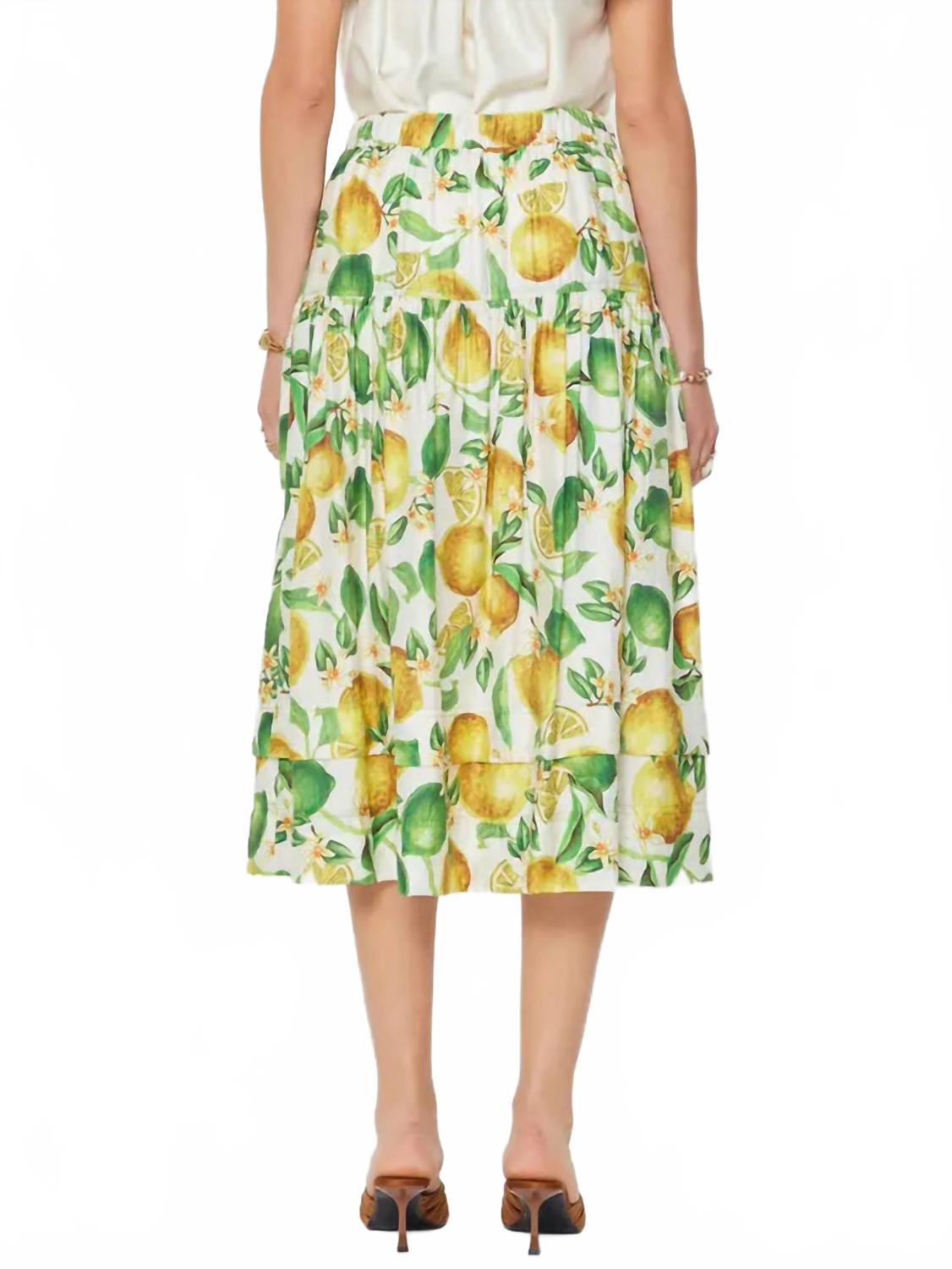 Lemon Midi Skirt In Yellow/green