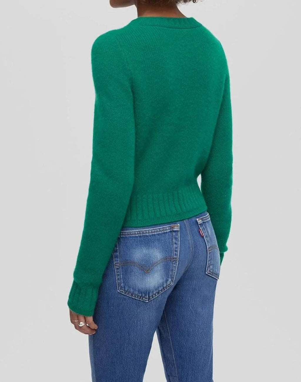 Baby Crew Cardigan In Grass Green