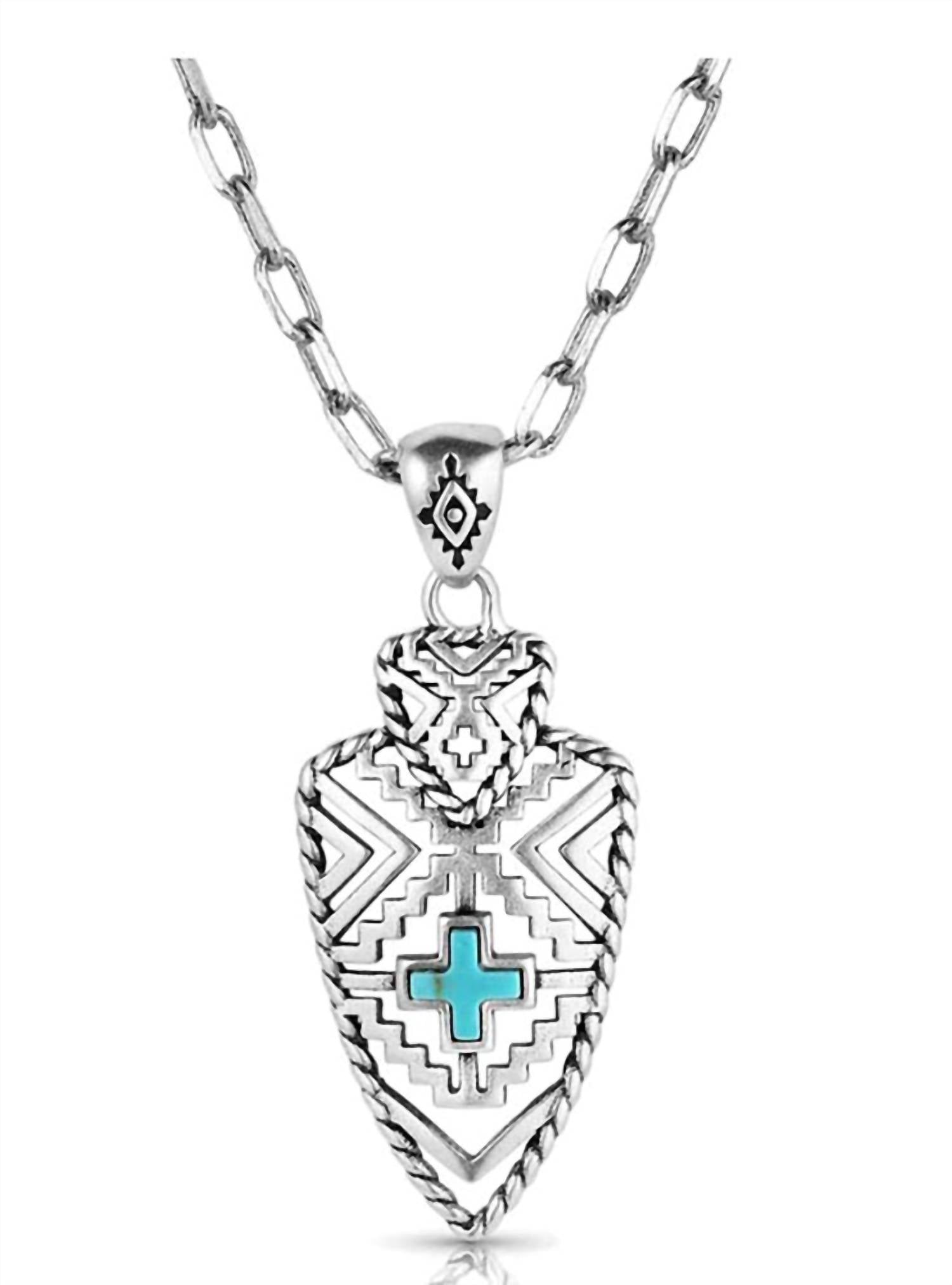 Women's Patterns Of The Southwest Necklace In Silver/turquoise