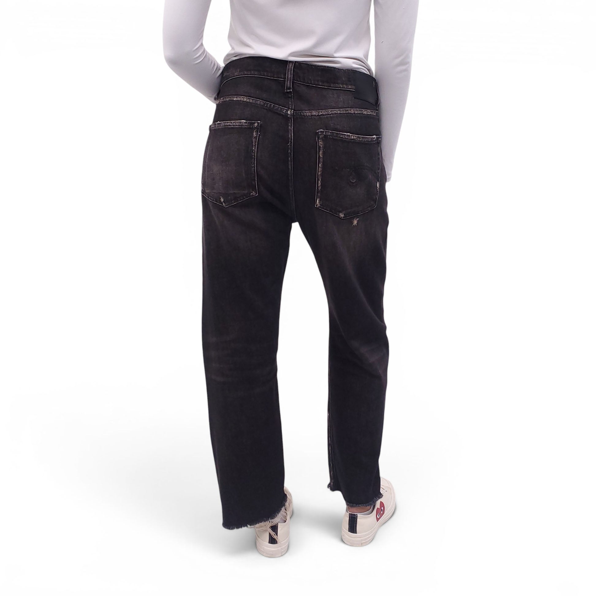 R13 DARK GREY 'BOYFRIEND' JEANS - SIZE 31
