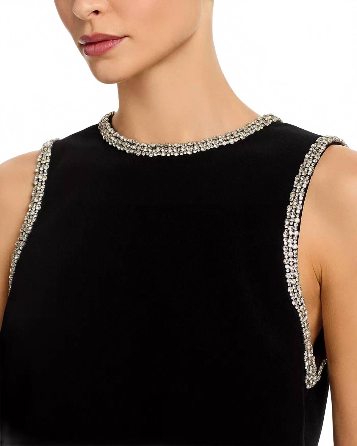 Amal Embellished Boxy Tank Top In Black