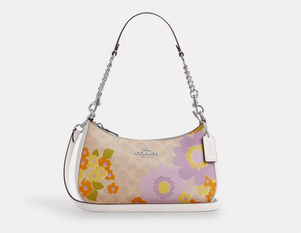 NWT Coach Teri Shoulder Bag In Signature Canvas With Floral Print