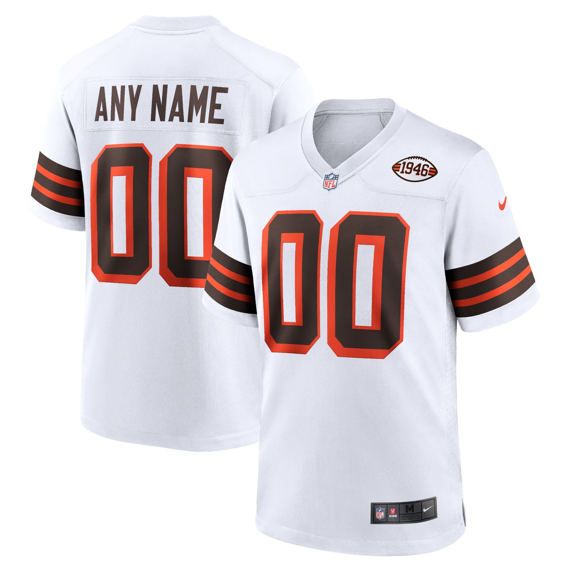 Cleveland Browns White 1946 Collection Alternate Custom Jersey