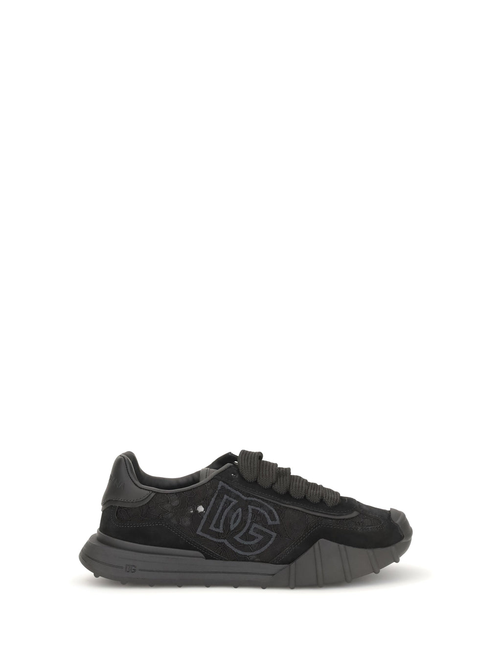 Dolce & Gabbana Women Leather And Lace Sneakers