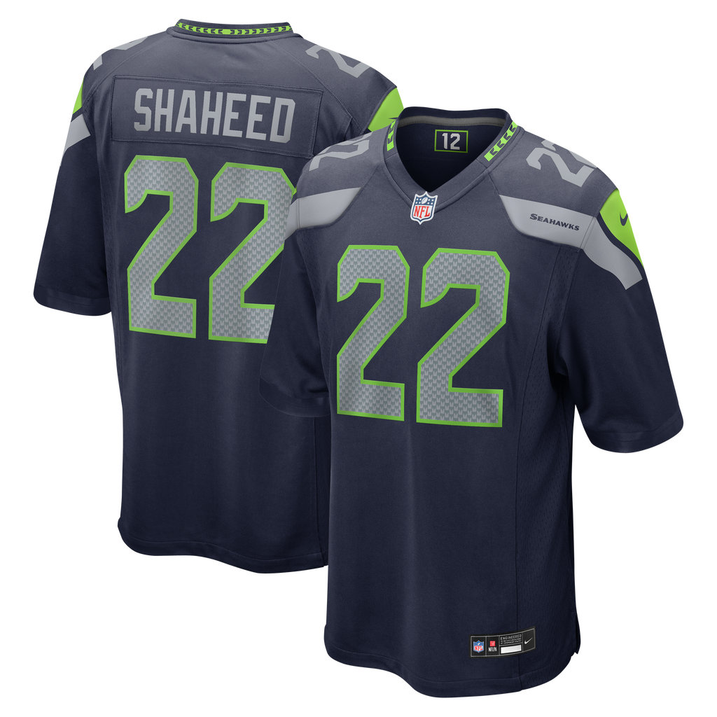 Seattle Seahawks Rashid Shaheed College Navy Team Game Jersey