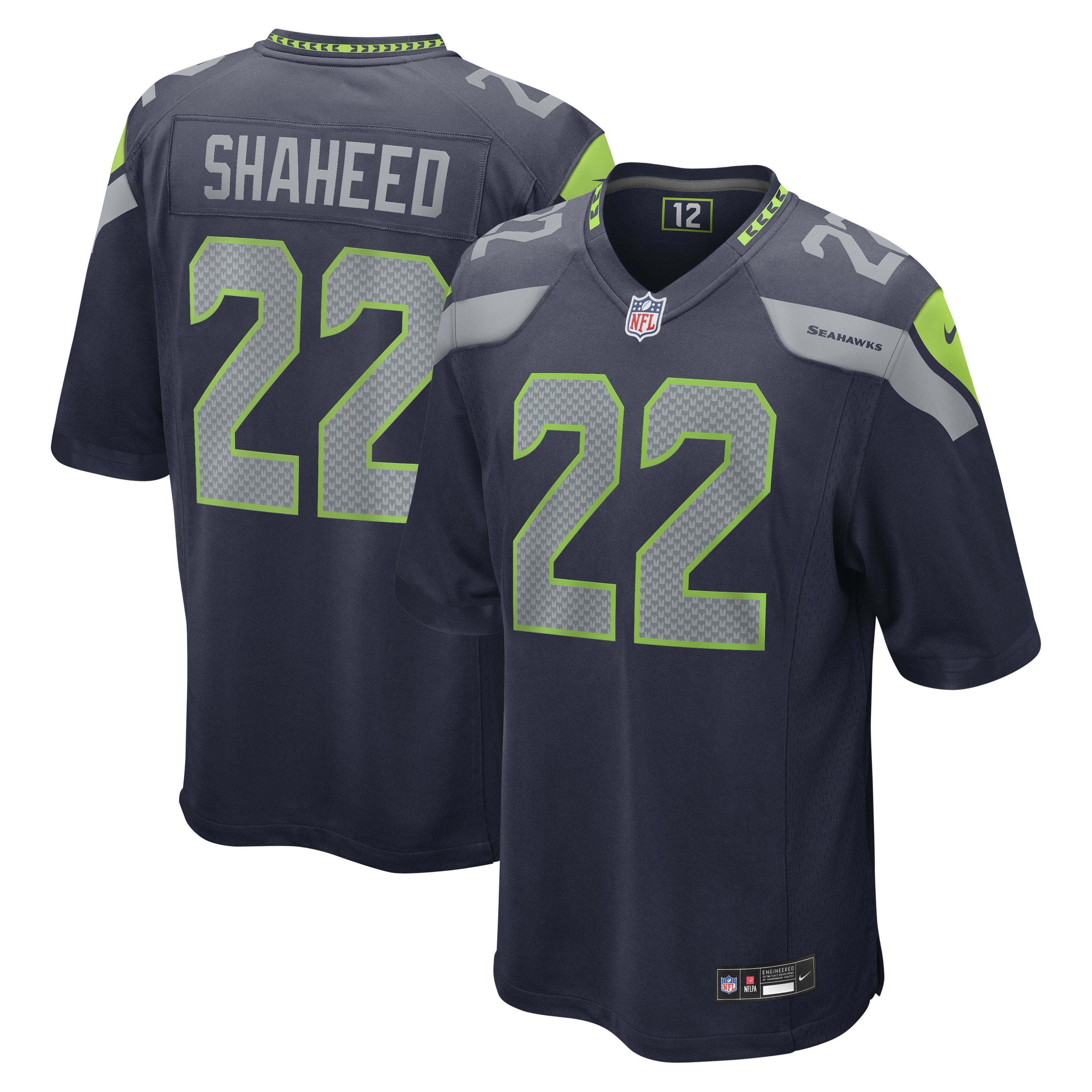 Seattle Seahawks Rashid Shaheed College Navy Team Game Jersey