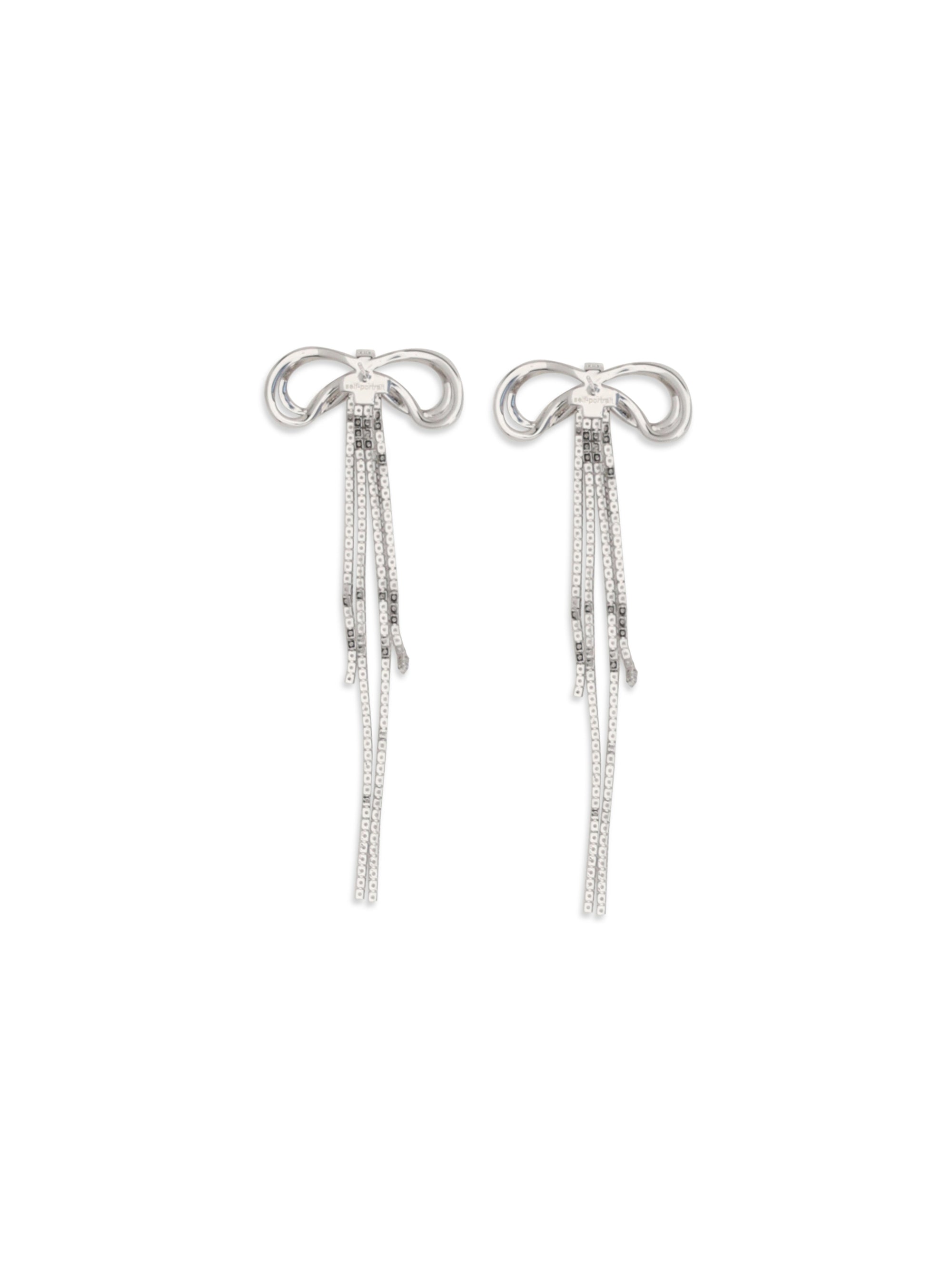 Self-Portrait Women Double Crystal Bow Earrings