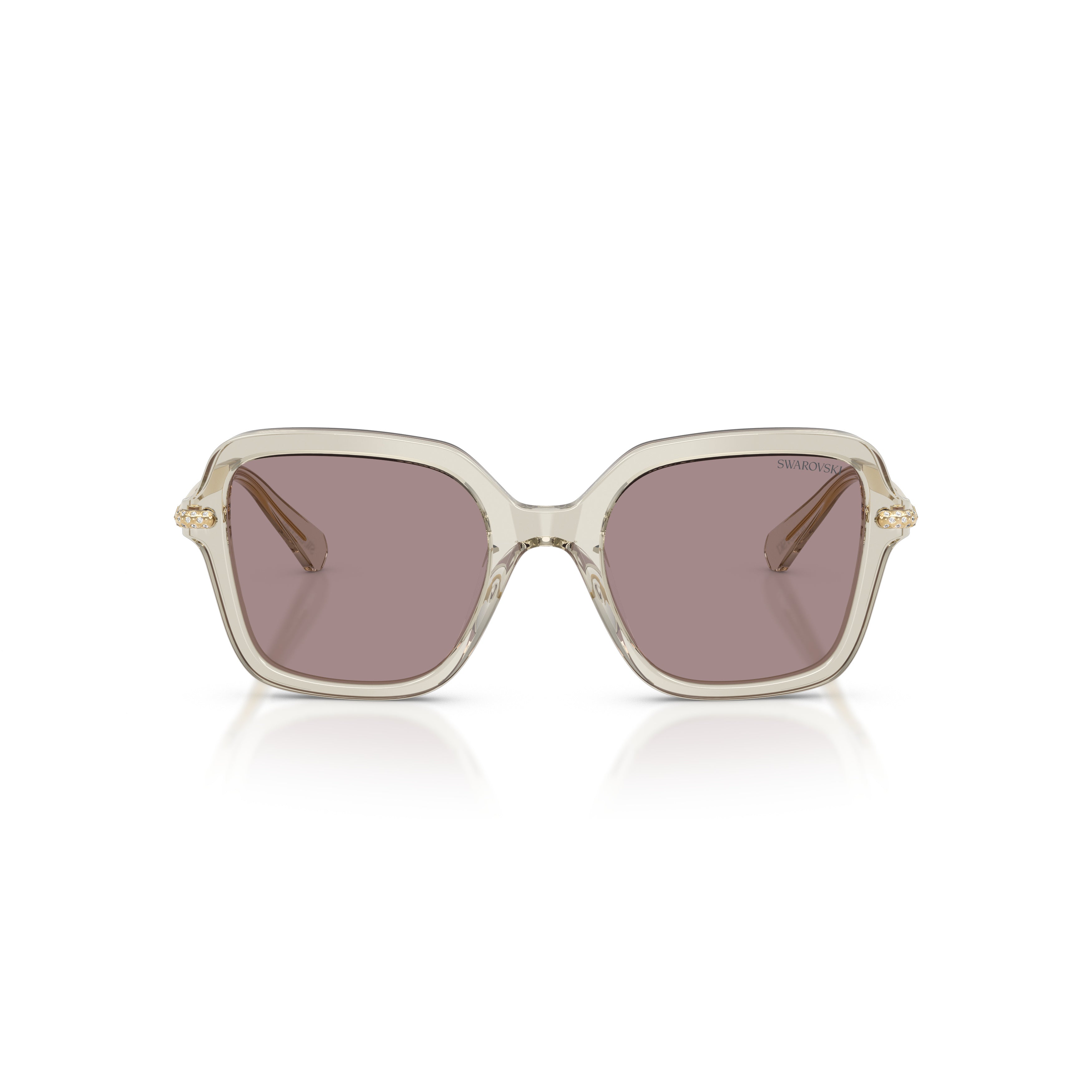 0Sk6040 Square Acetate Sunglasses with Translucent Beige Frame