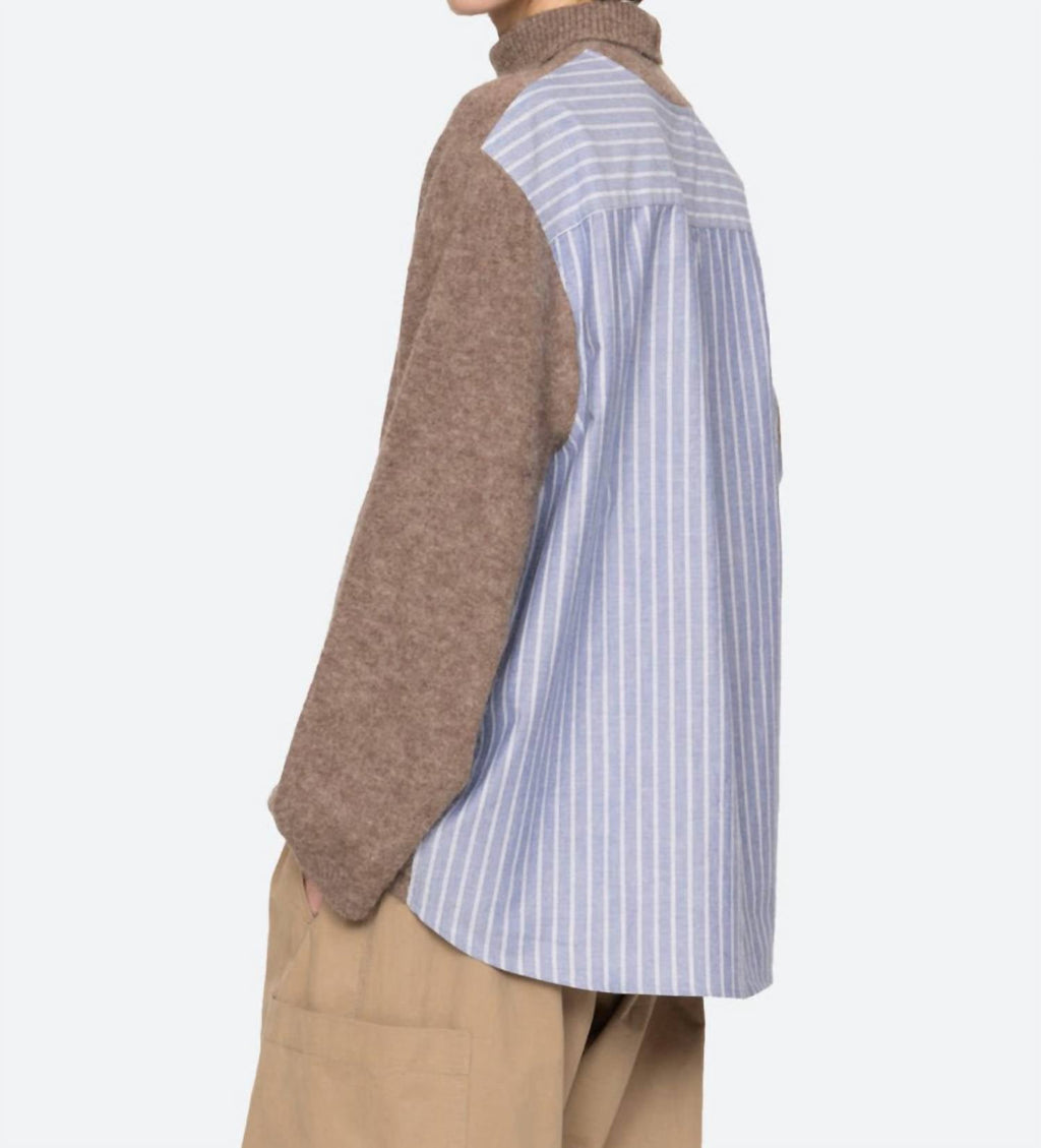 Mallory Turtleneck Sweater In Camel Multi