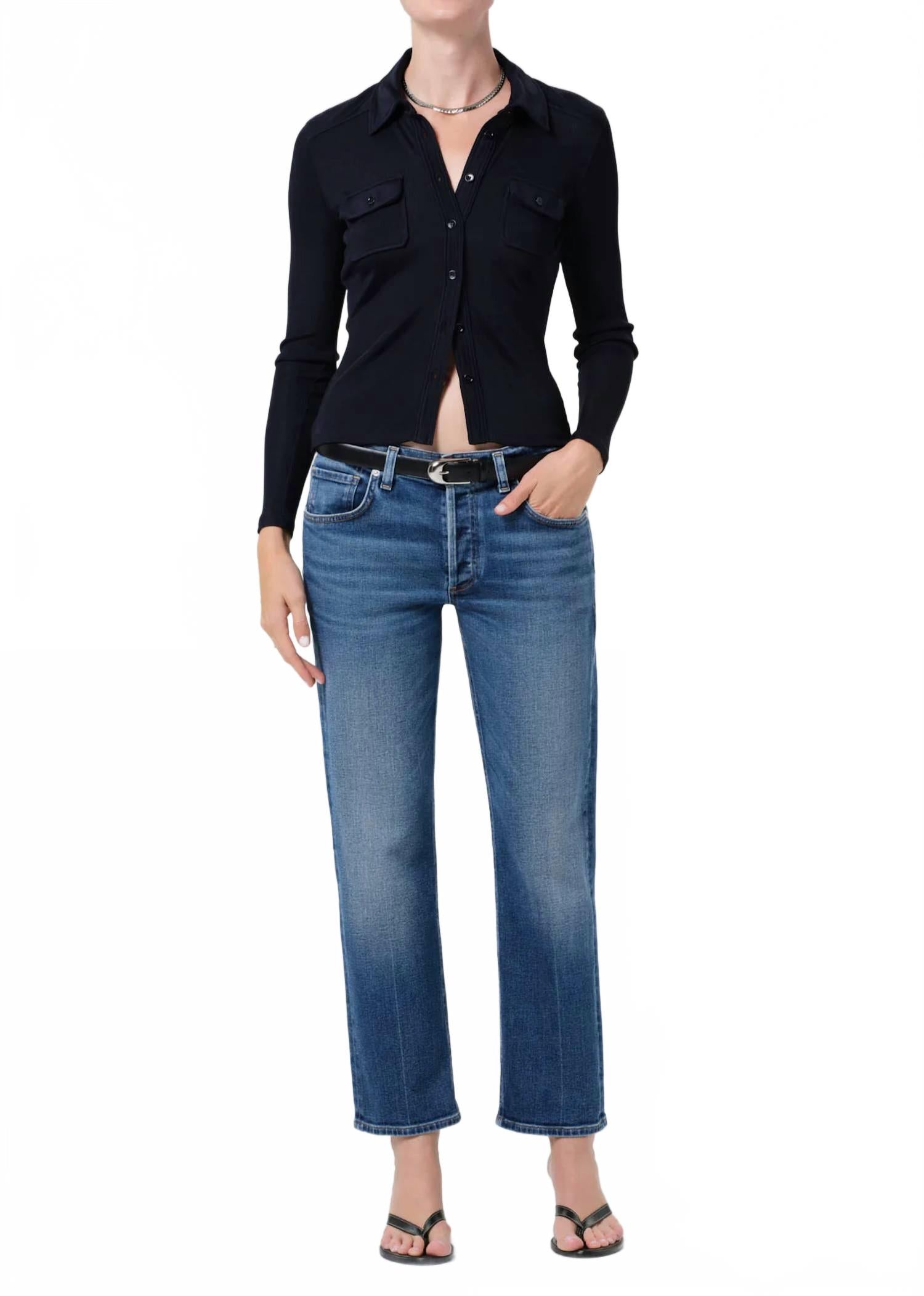 Anissa Low Rise Straight Jeans In Allister