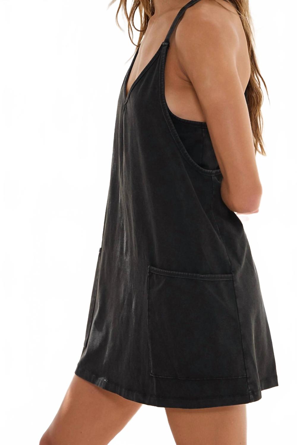Sporty Mini Dress In Washed Black