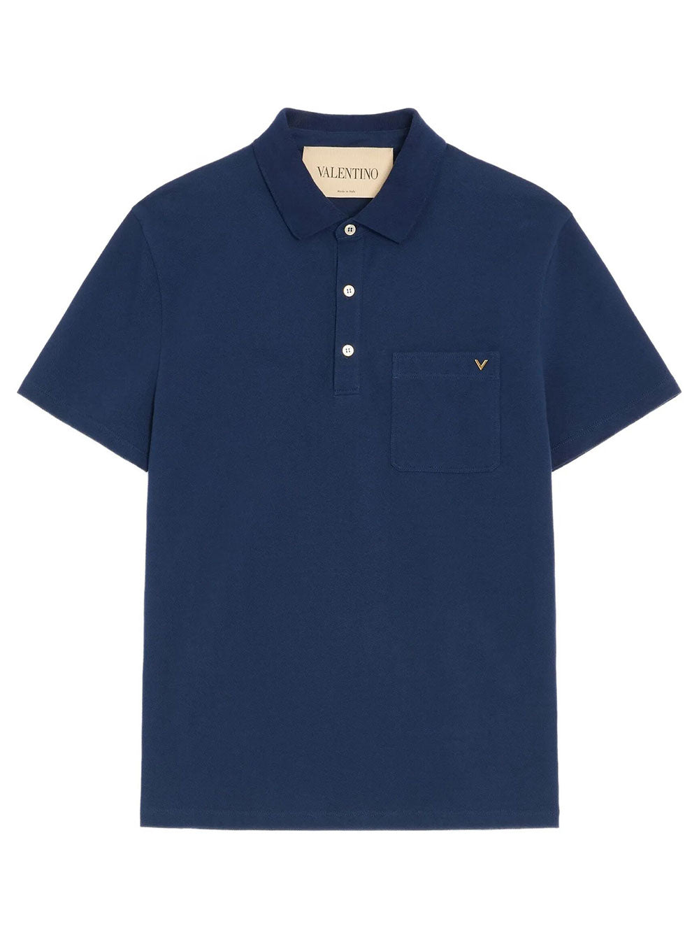 Valentino Garavani Men Valentino Polo Shirt In Cotton Piqué With Vgold