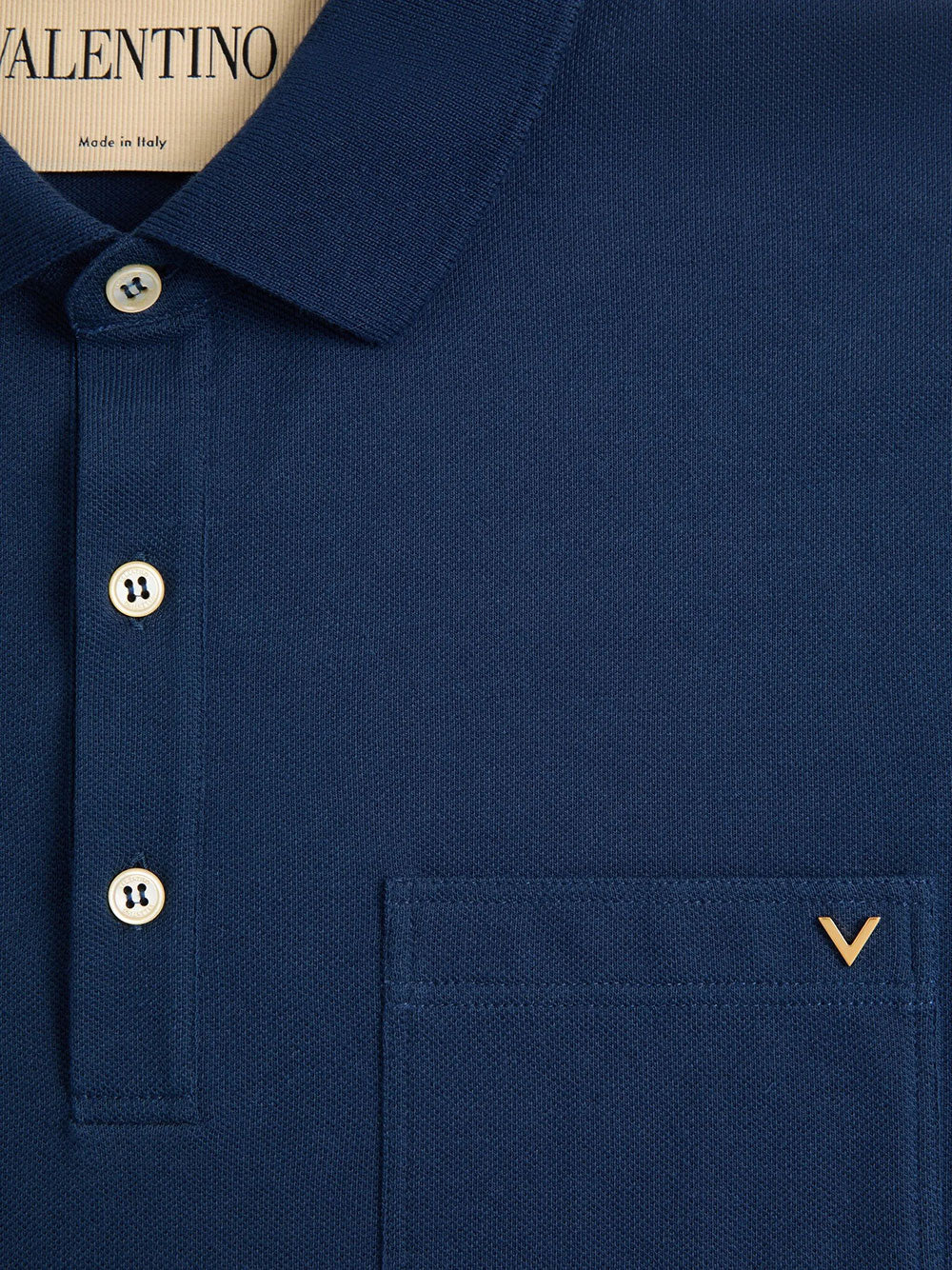 Valentino Garavani Men Valentino Polo Shirt In Cotton Piqué With Vgold