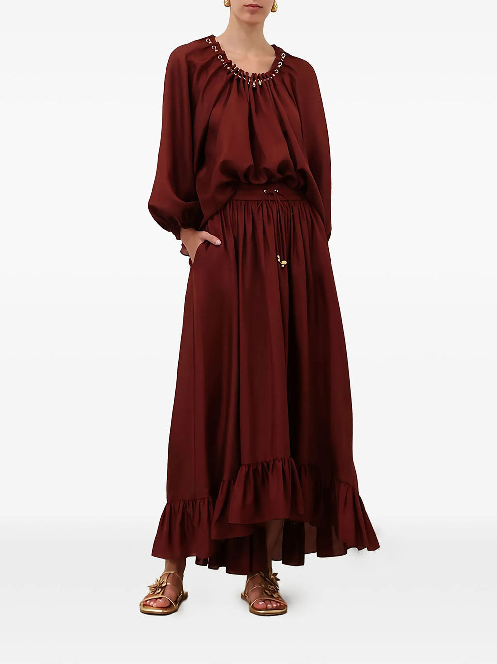 Zimmermann Women Aster Silk Maxi Skirt