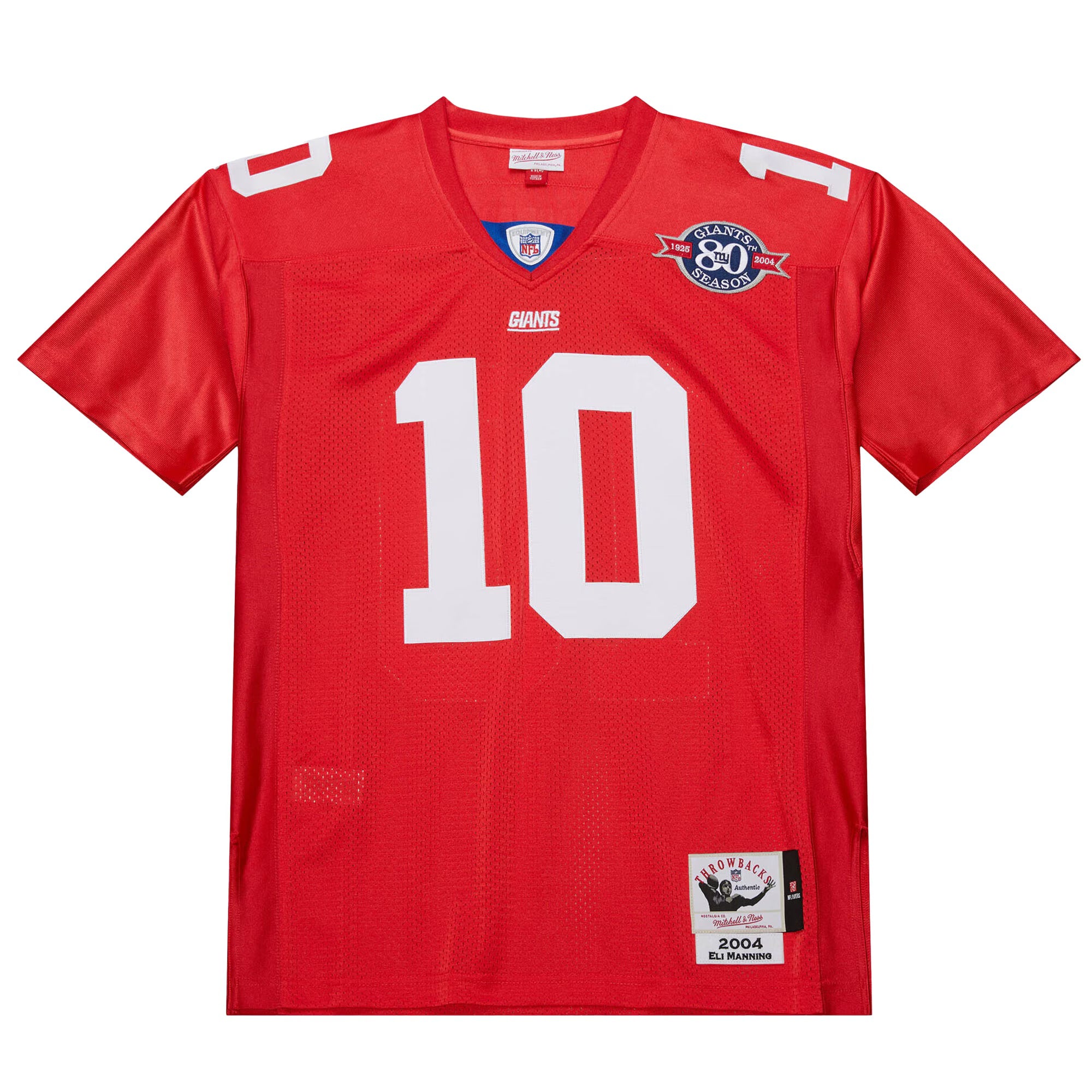 New York Giants 2004 Eli Manning Mitchell & Ness Red Authentic Throwback Retired Player Jersey
