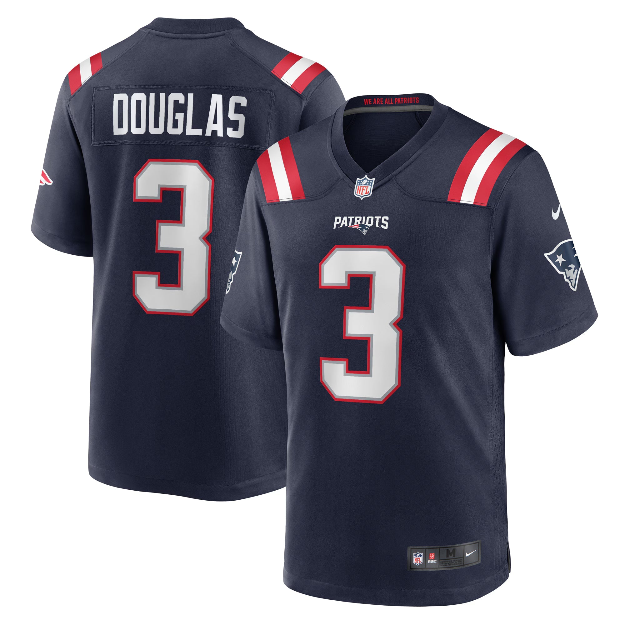 New England Patriots Demario Douglas Navy Game Jersey