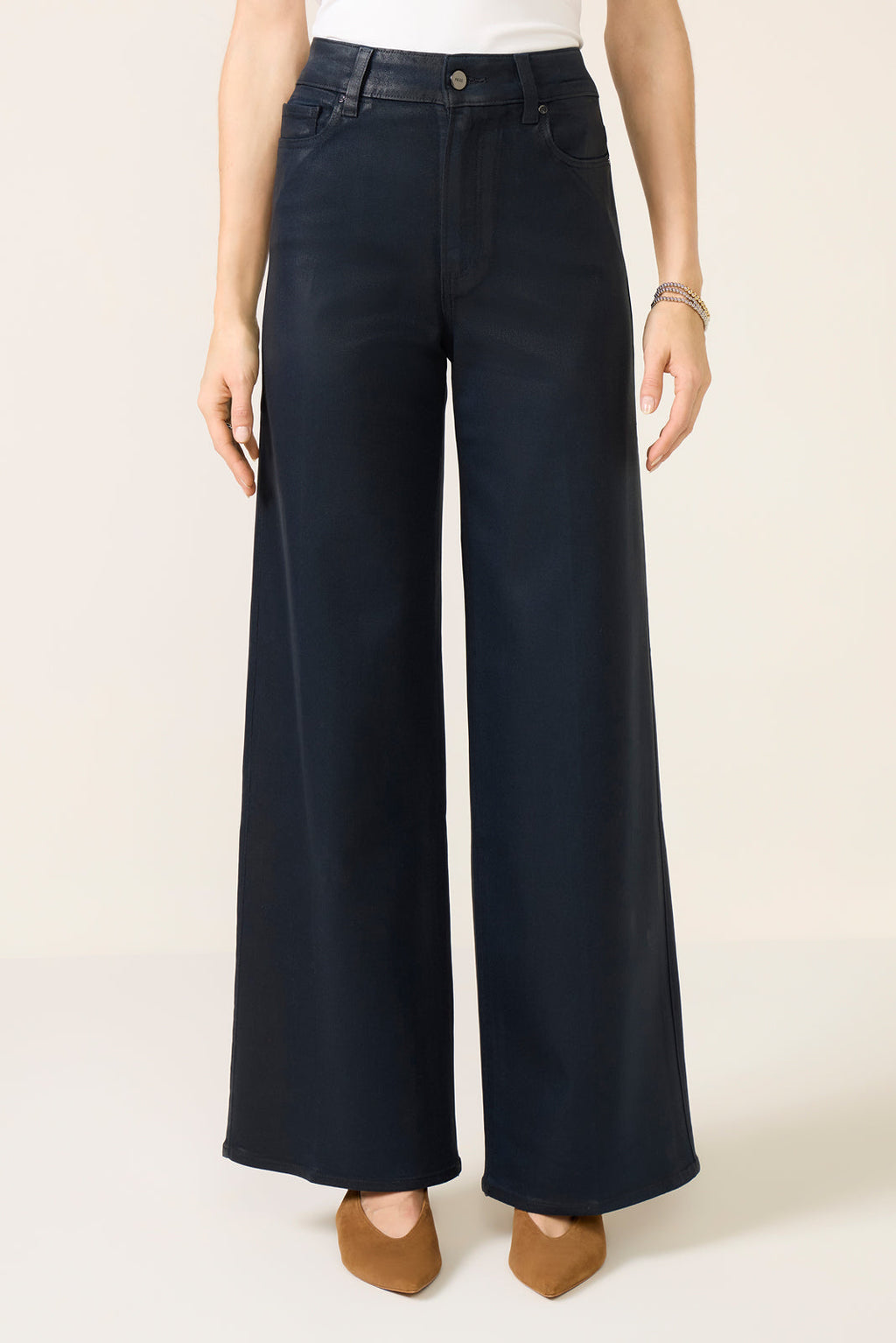 Women's Coated Anessa Pants Wide Leg Pants