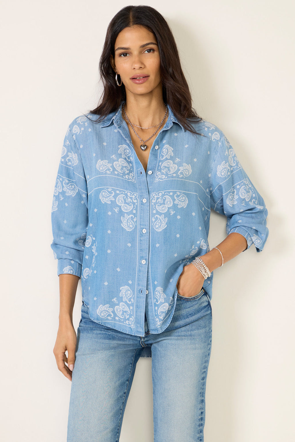 Women's Bandana Print Shirt