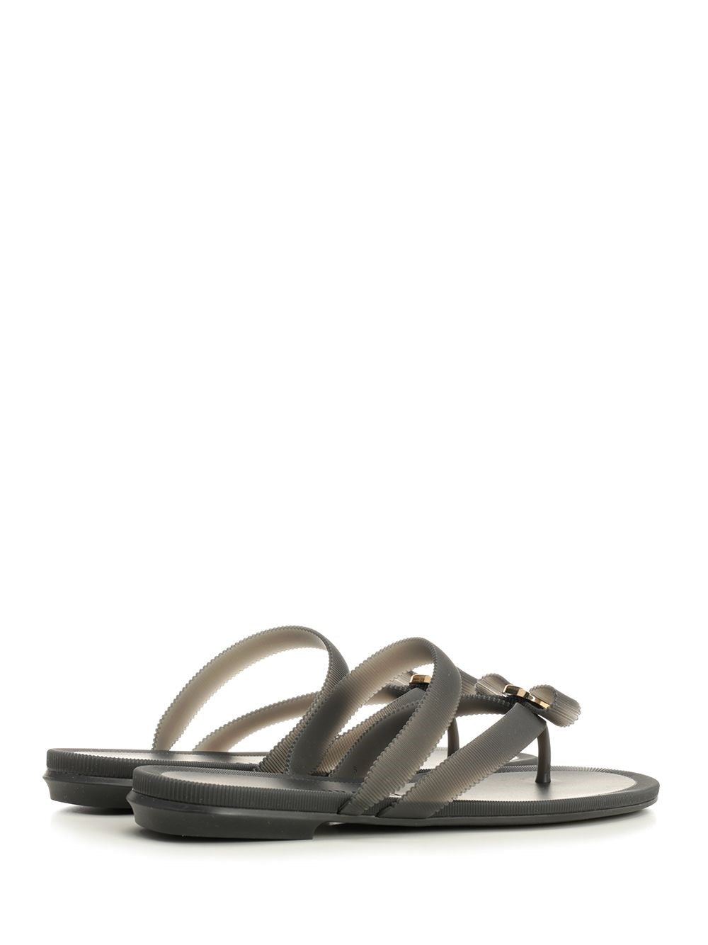 Ferragamo Women Vara Flip-Flops With Jelly Bow