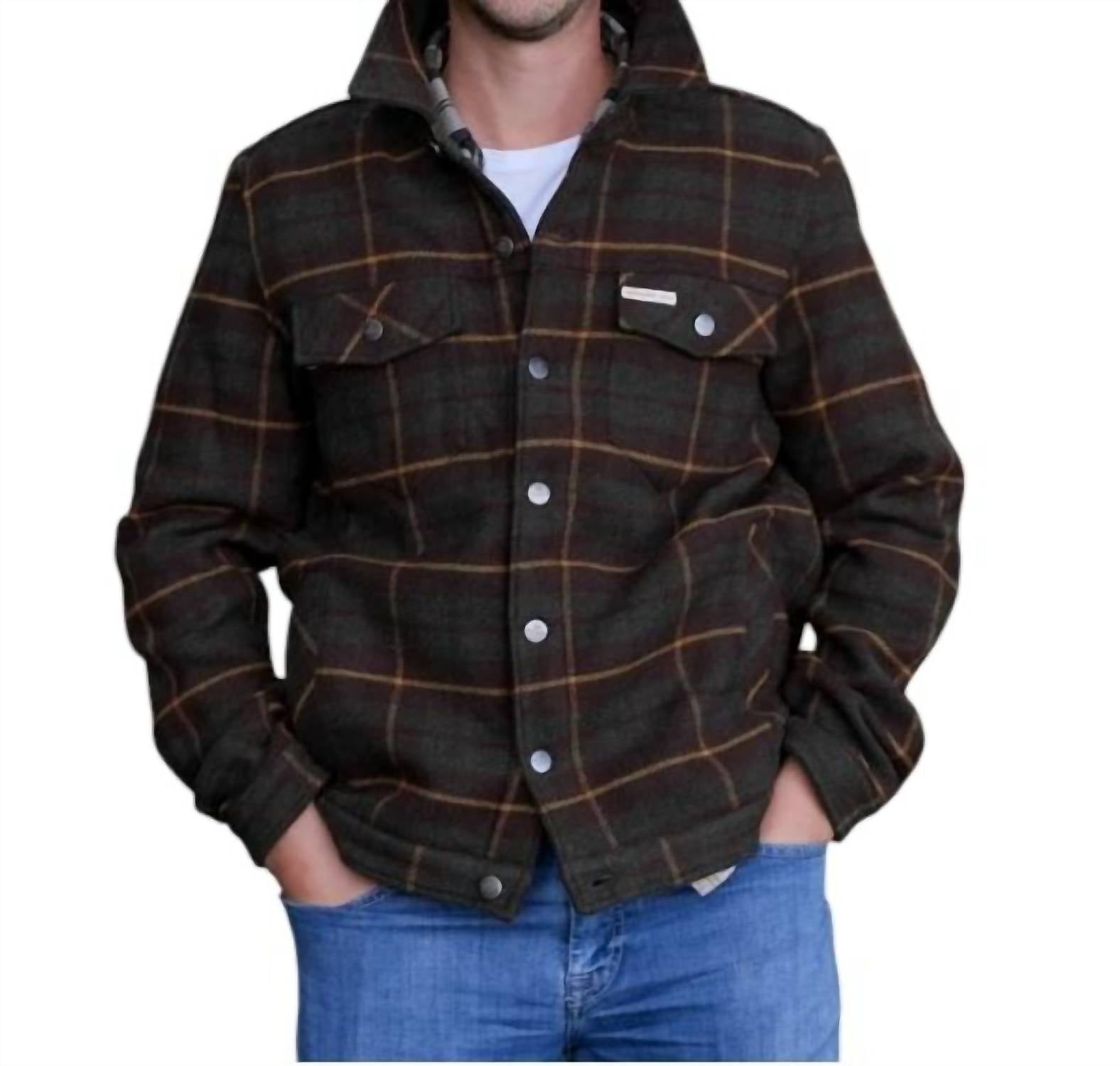 Unisex Wool Jacket In Hunter Brown Checks