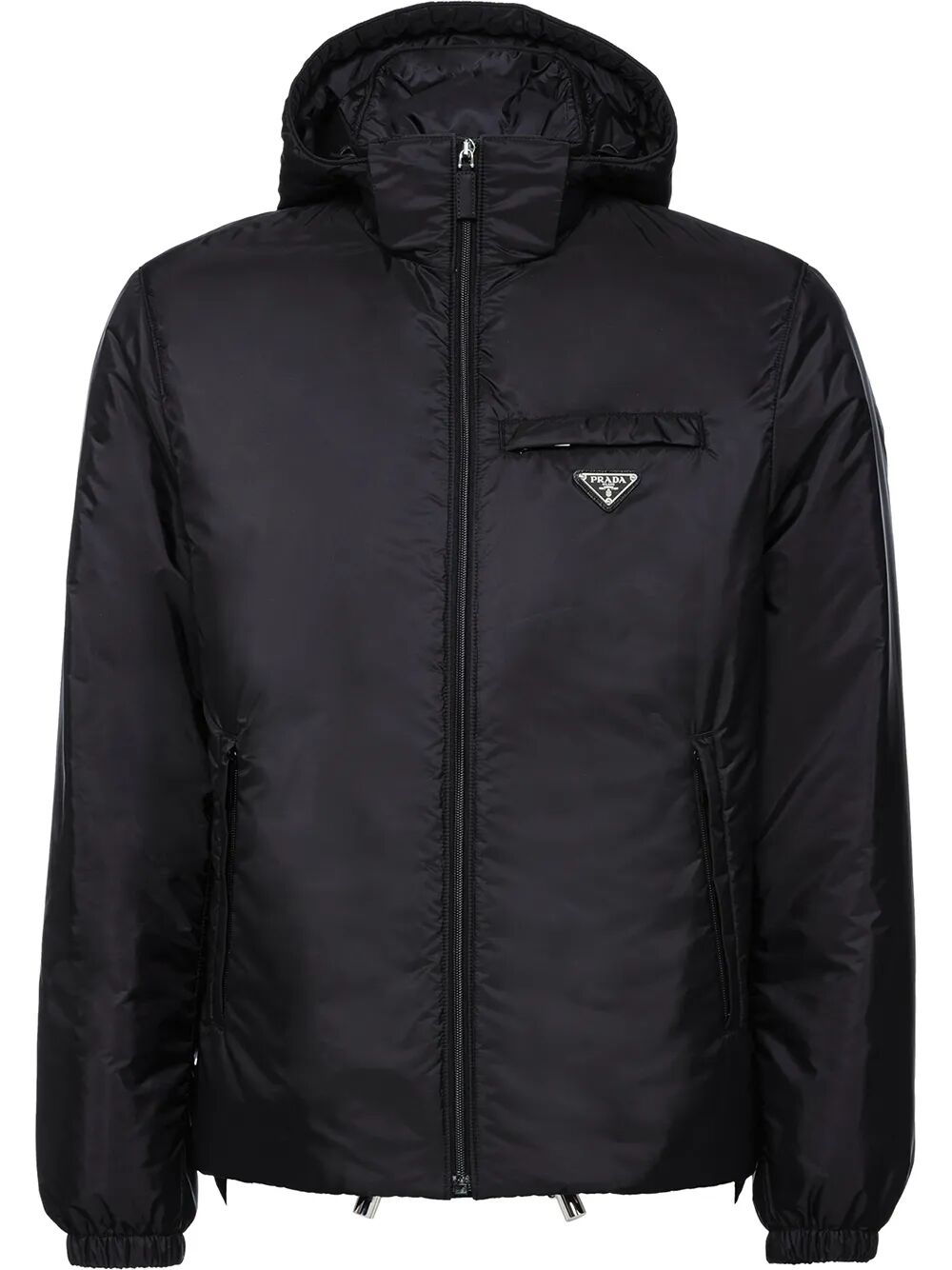 Prada Men Re-Nylon Puffer Jacket With Detachable Hood