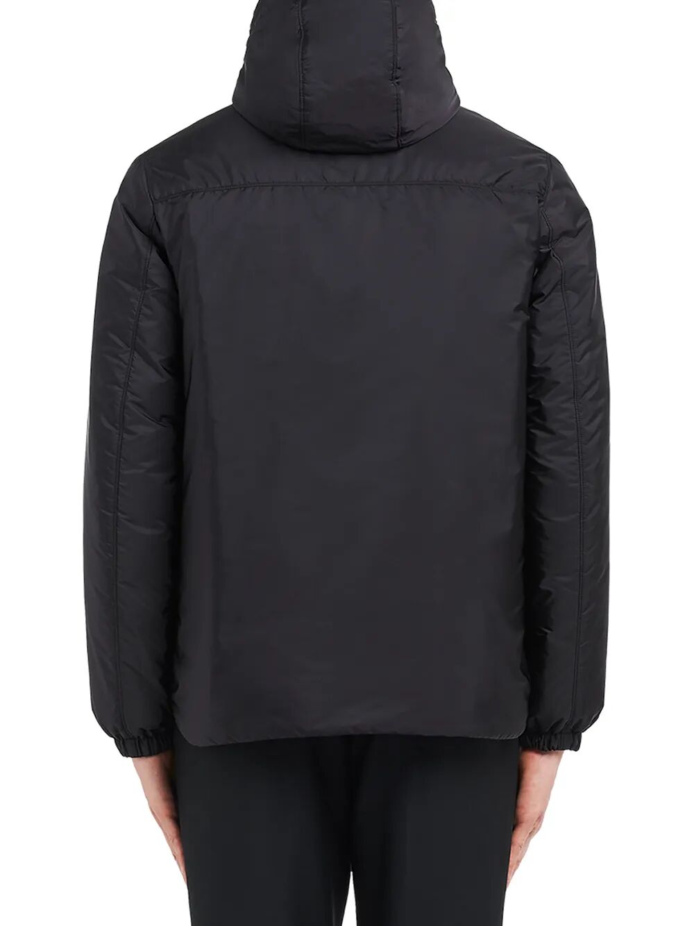Prada Men Re-Nylon Puffer Jacket With Detachable Hood