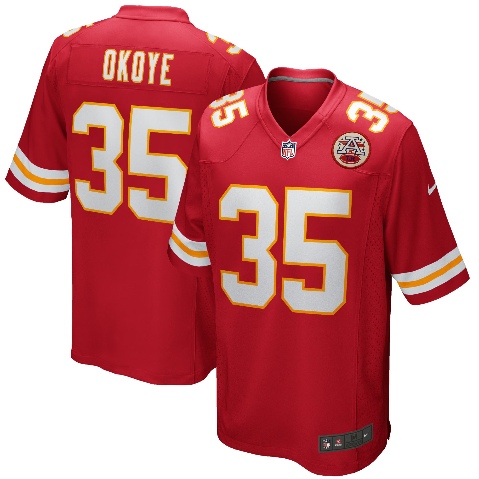 Kansas City Chiefs Christian Okoye Red Game Retired Player Jersey