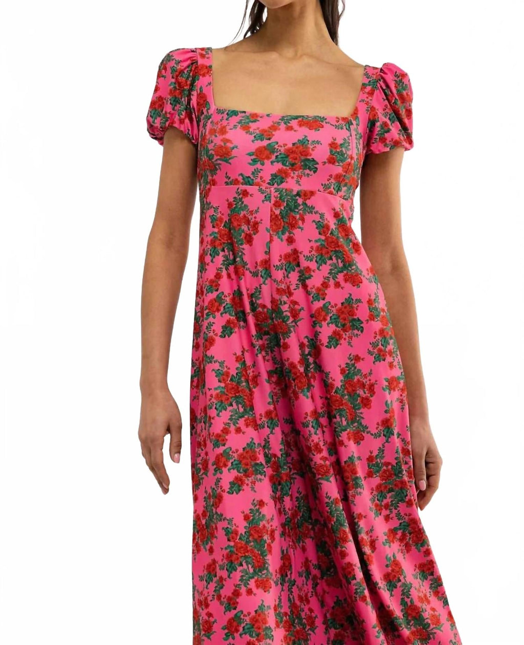 Rosalie Midi Dress In Shrub Rose