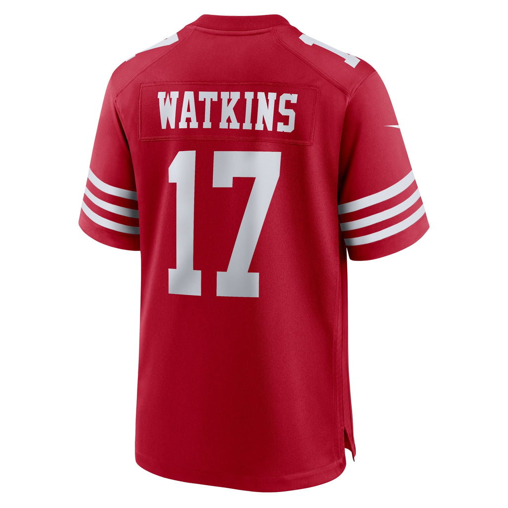 San Francisco 49ers Jordan Watkins Scarlet Team Game Jersey