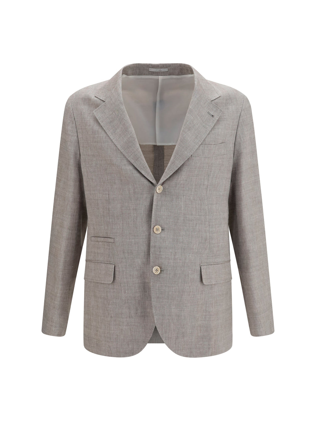 Brunello Cucinelli Men Deconstructed Linen And Wool Chevron Jacket