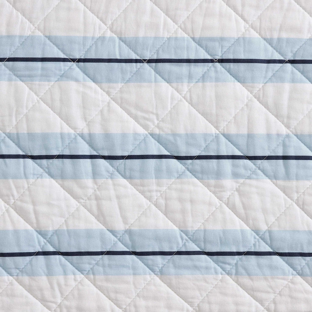 Nautica Tim Stripe Blue Twin Quilt Set