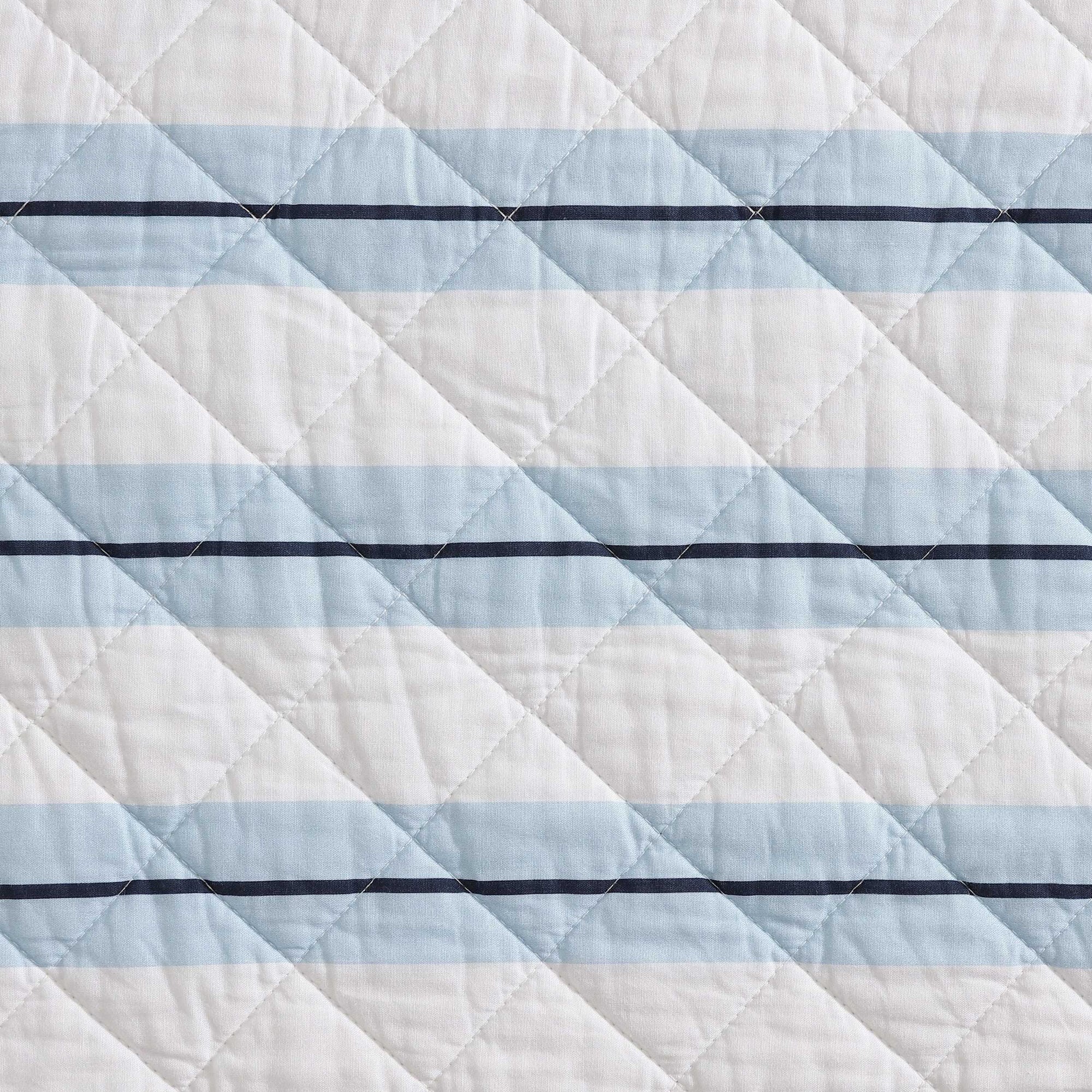 Nautica Tim Stripe Blue King Quilt Set