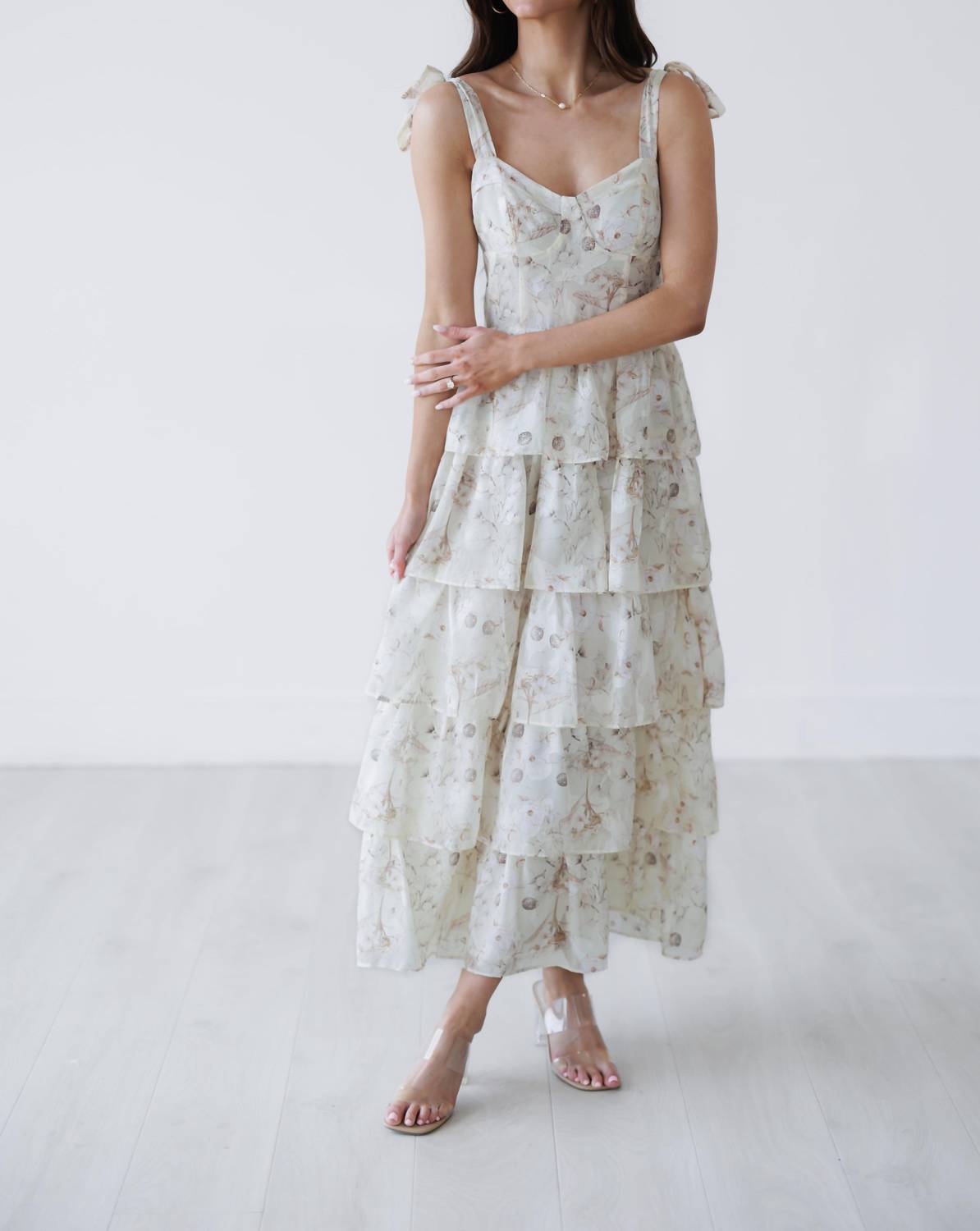 Grace Dress With Voluminous Skirt In White