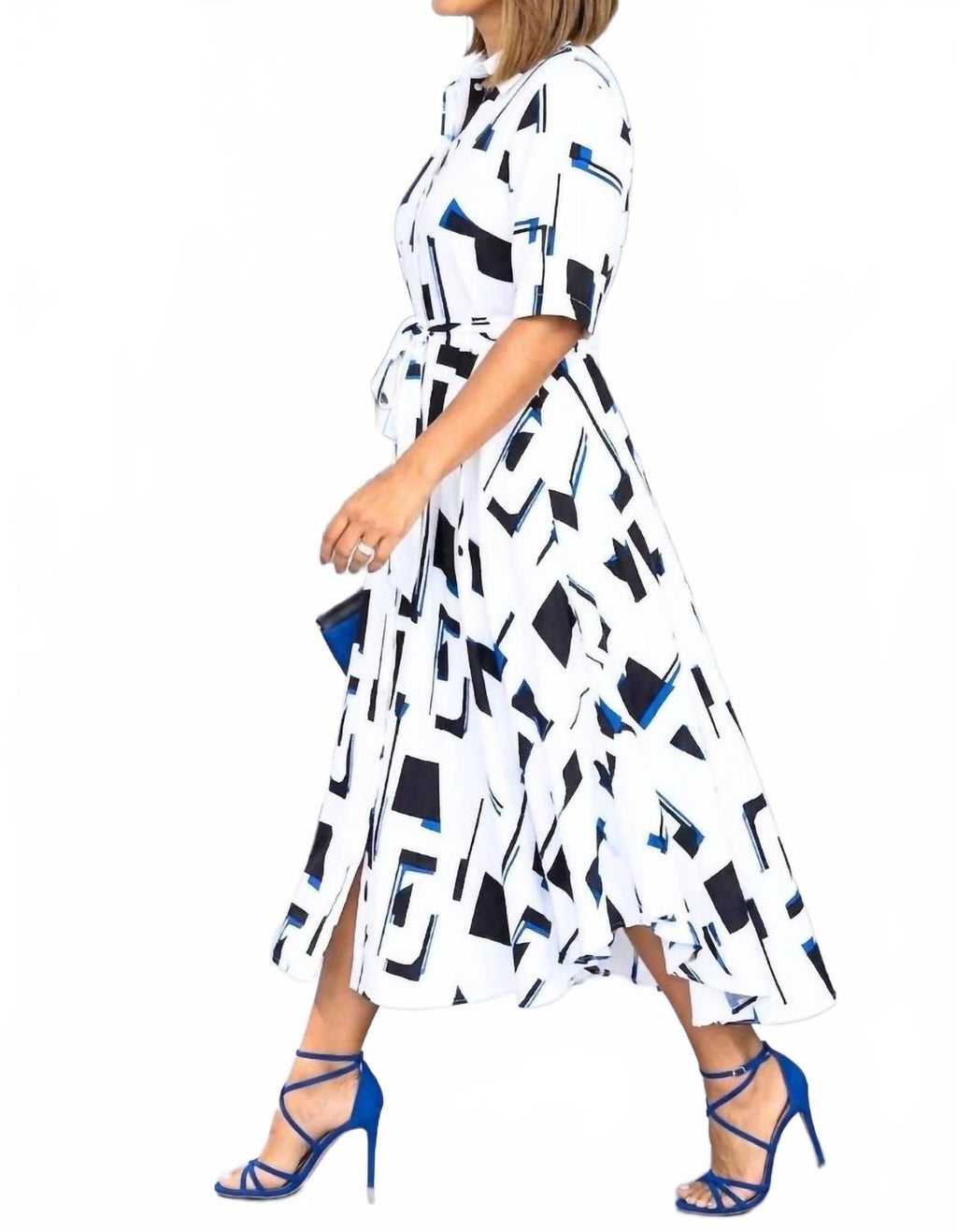 City Lights Midi Shirt Dress In White