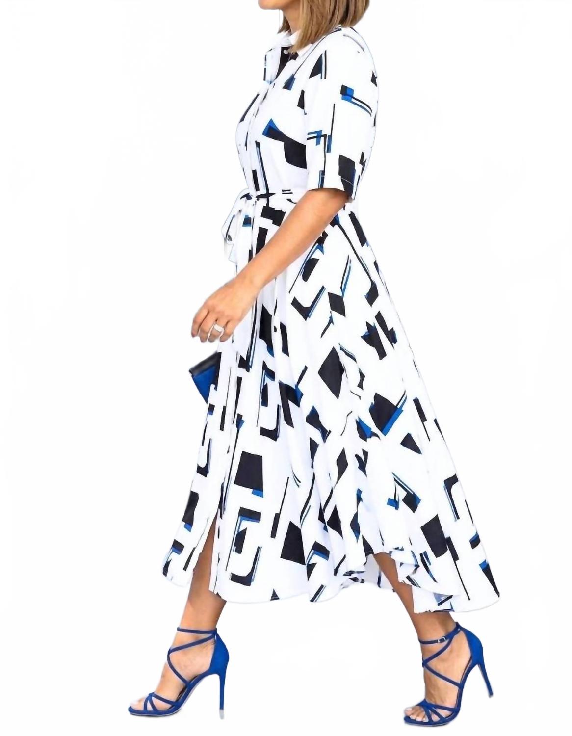 City Lights Midi Shirt Dress In White