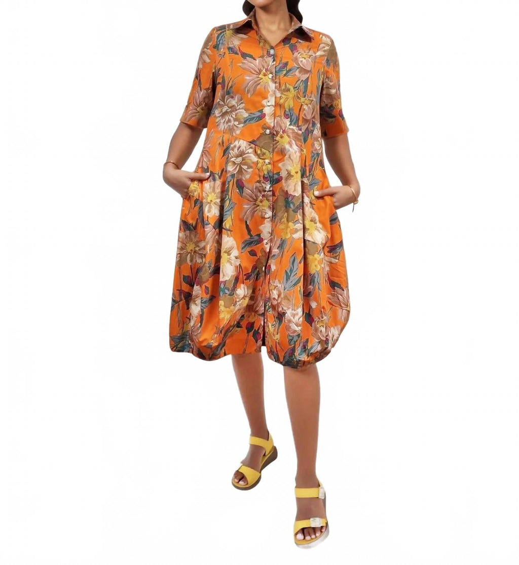 Barb Cotton Shirtdress In Garden