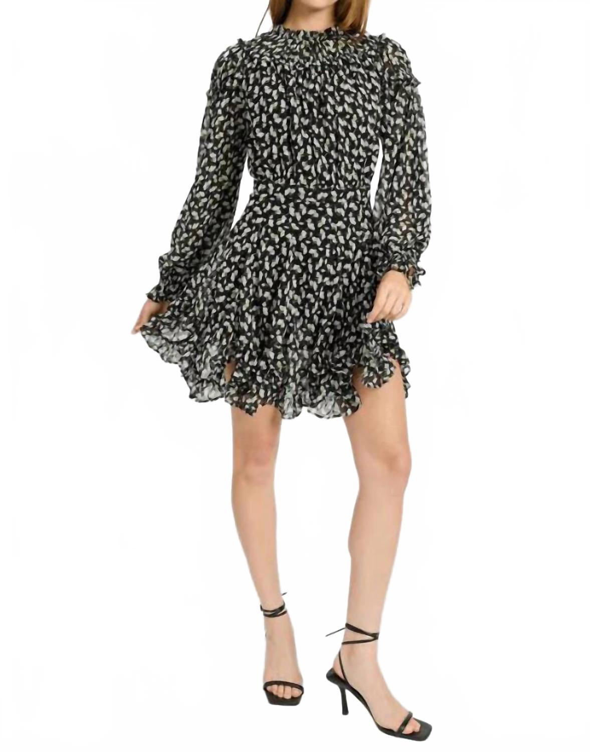 Genevieve Chiffon Mini Dress In Black