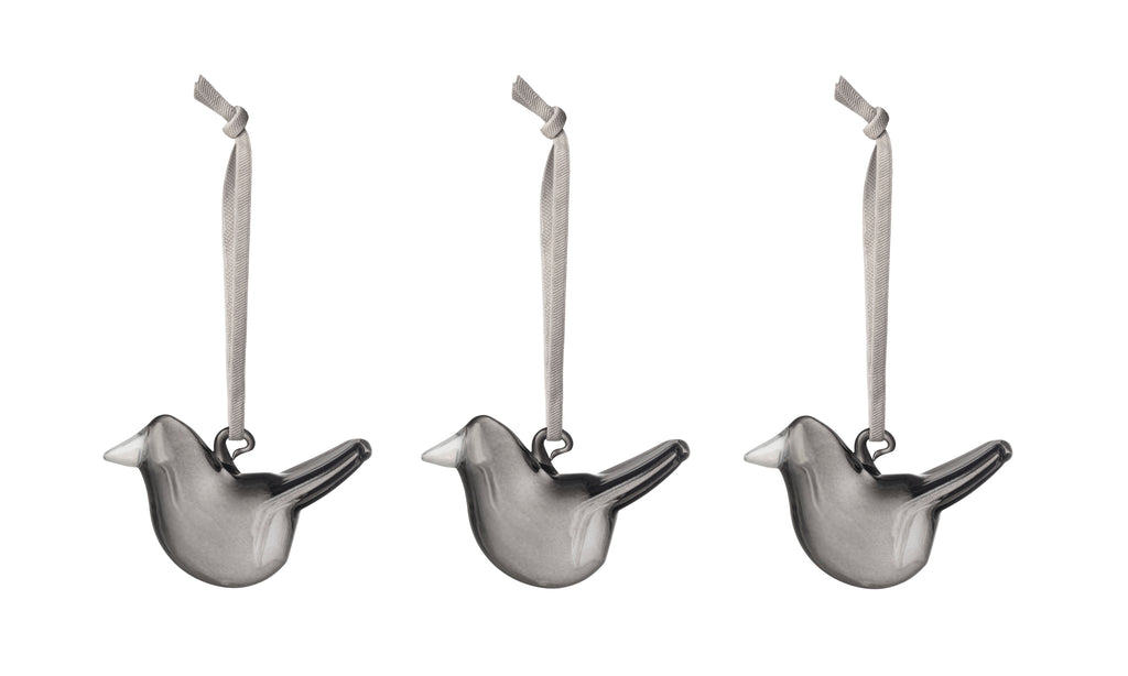 Oiva Toikka Collection Mini glass birds grey 3set