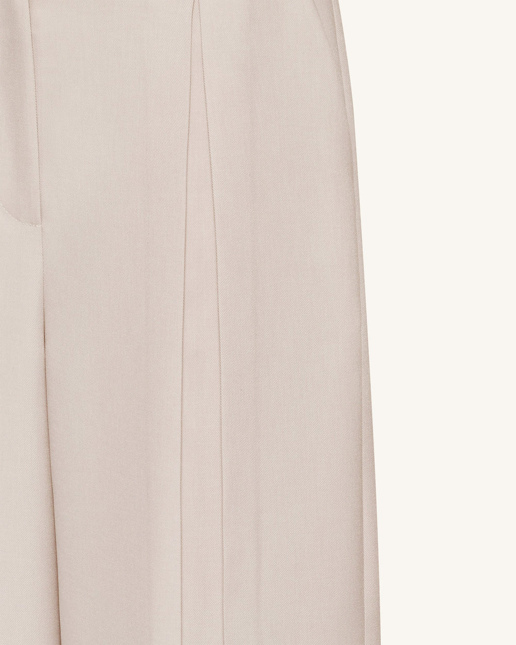 Pleated Wide-Leg Trousers - Beige