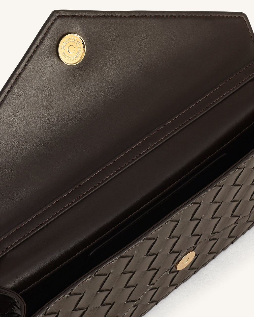 Celeste Woven Textured Envelope Top Handle Bag - Dark Brown