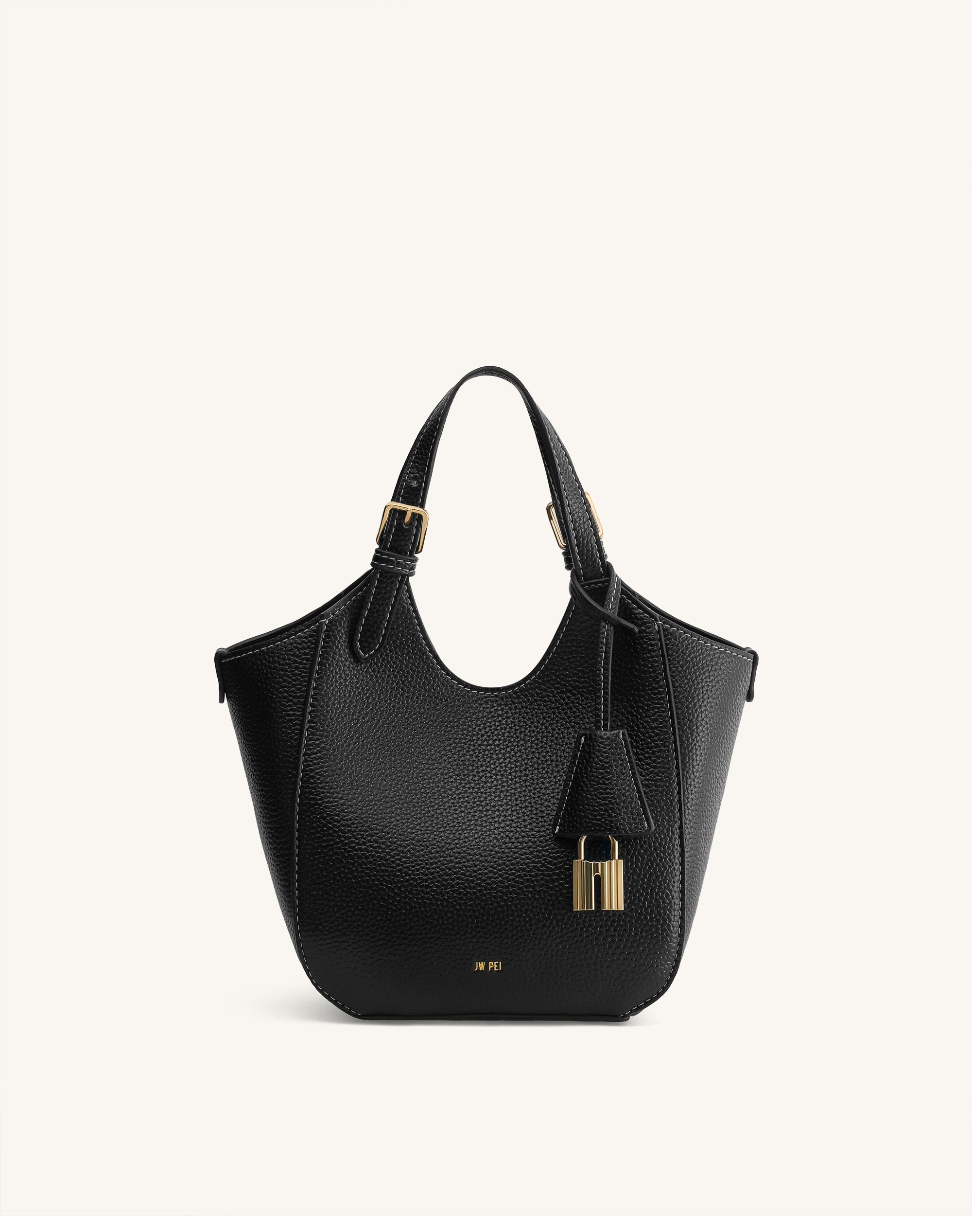 Ines Padlock Tote Bag - Black
