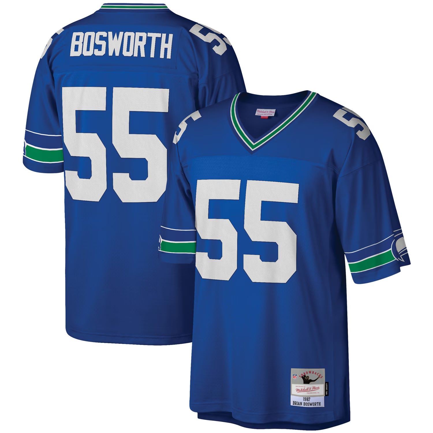 Seattle Seahawks Brian Bosworth Mitchell & Ness Royal Legacy Replica Jersey