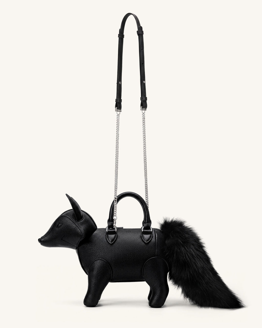 Kai Fox Shaped Top Handle Bag - Black