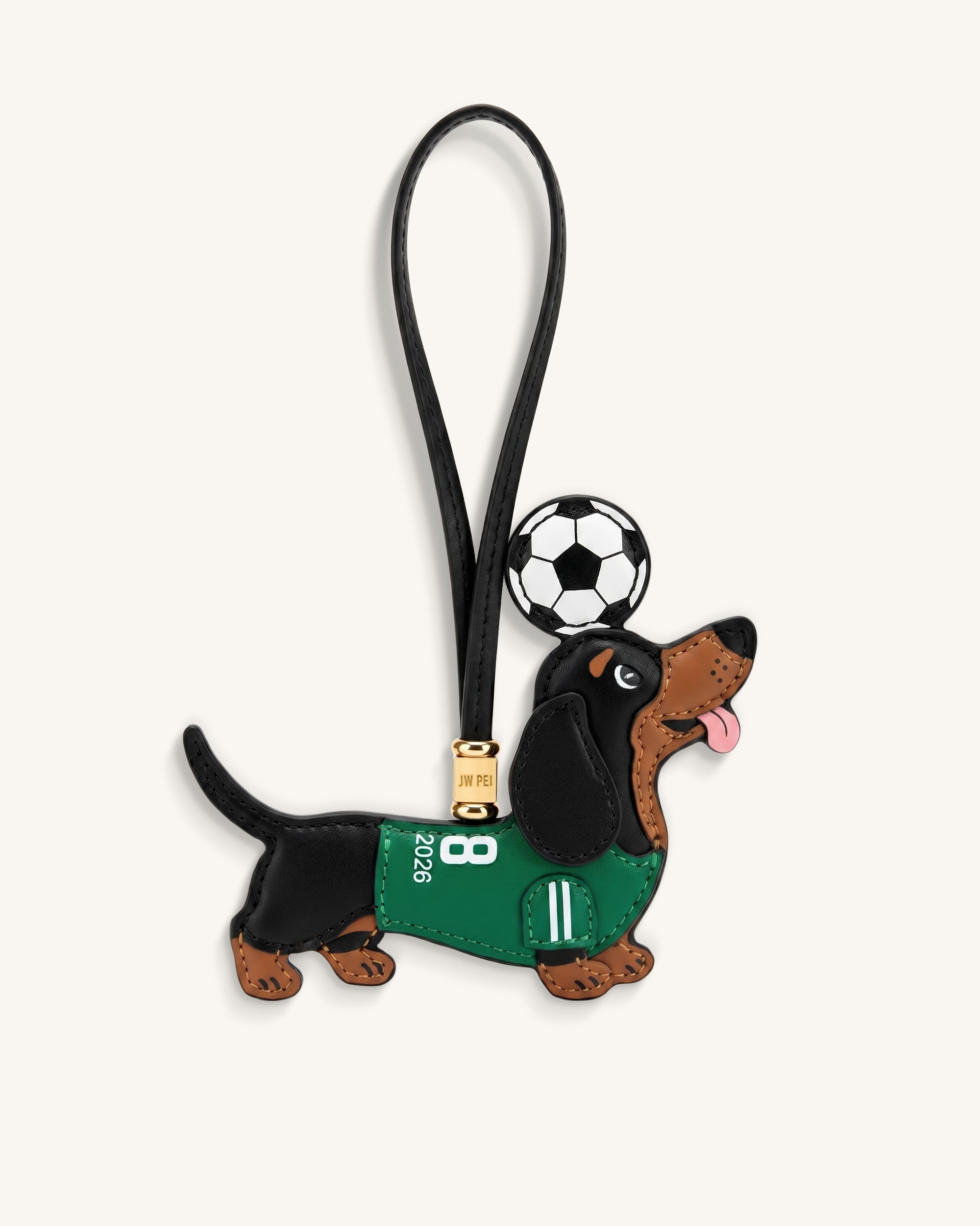 World Cup Dachshund Soccer Jersey Bag Charm - Green