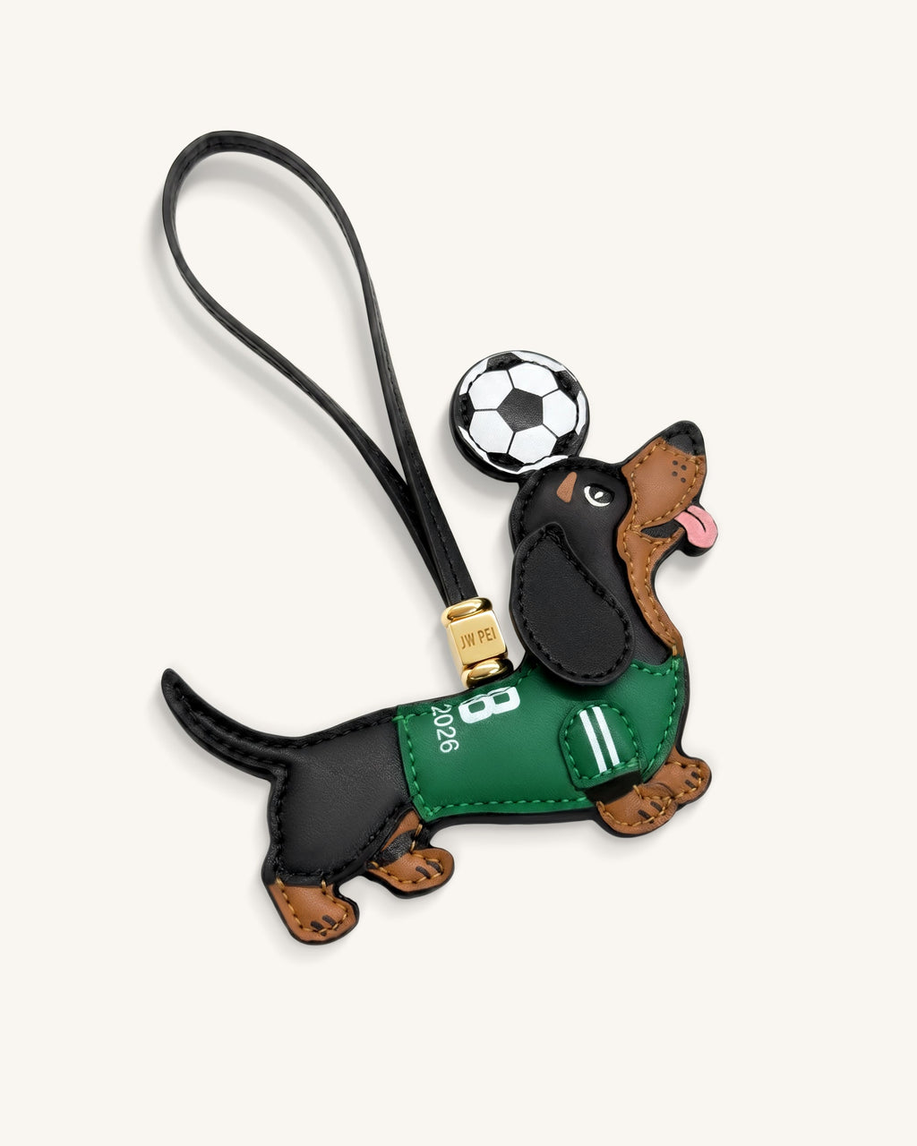World Cup Dachshund Soccer Jersey Bag Charm - Green