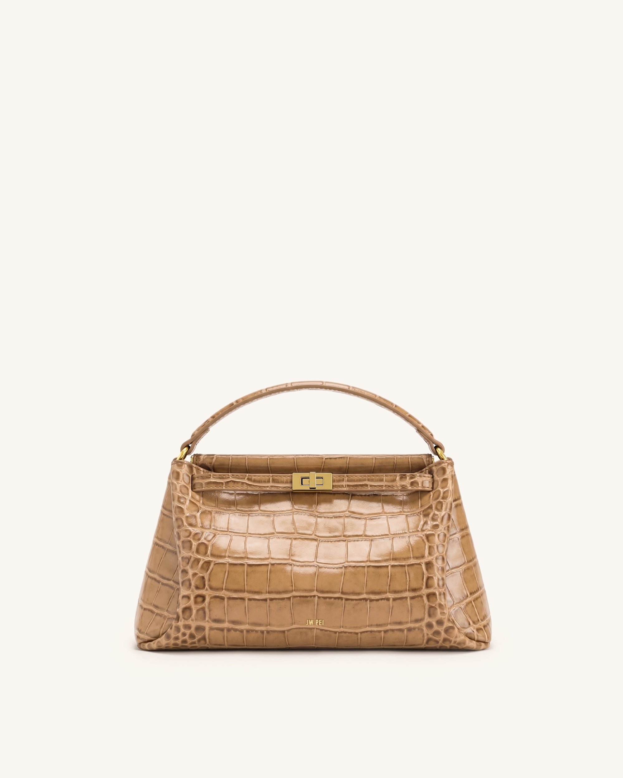 Carmen Top Handle Bag - Khaki Croc