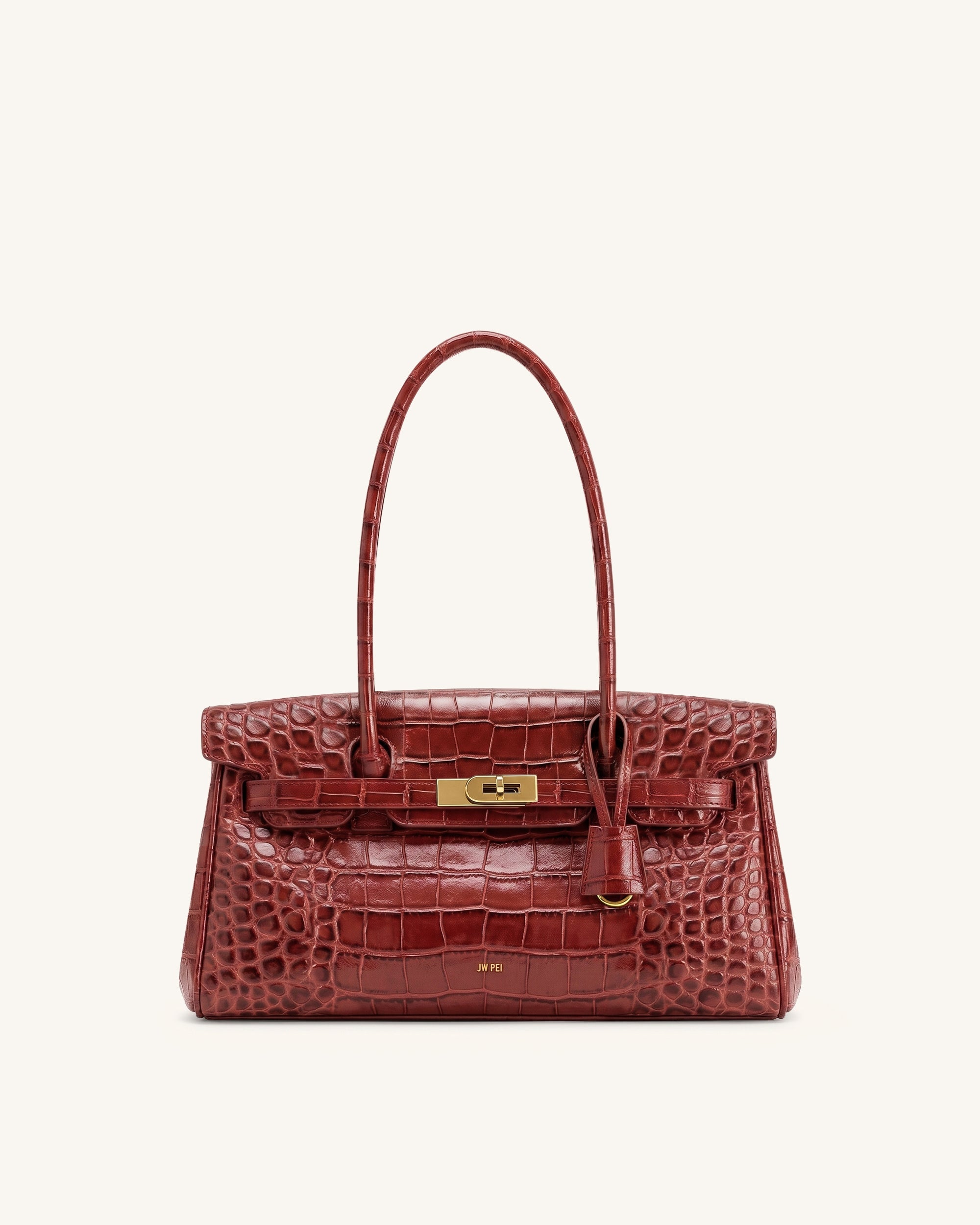 Yara Shoulder Bag - Deep Burgundy Croc