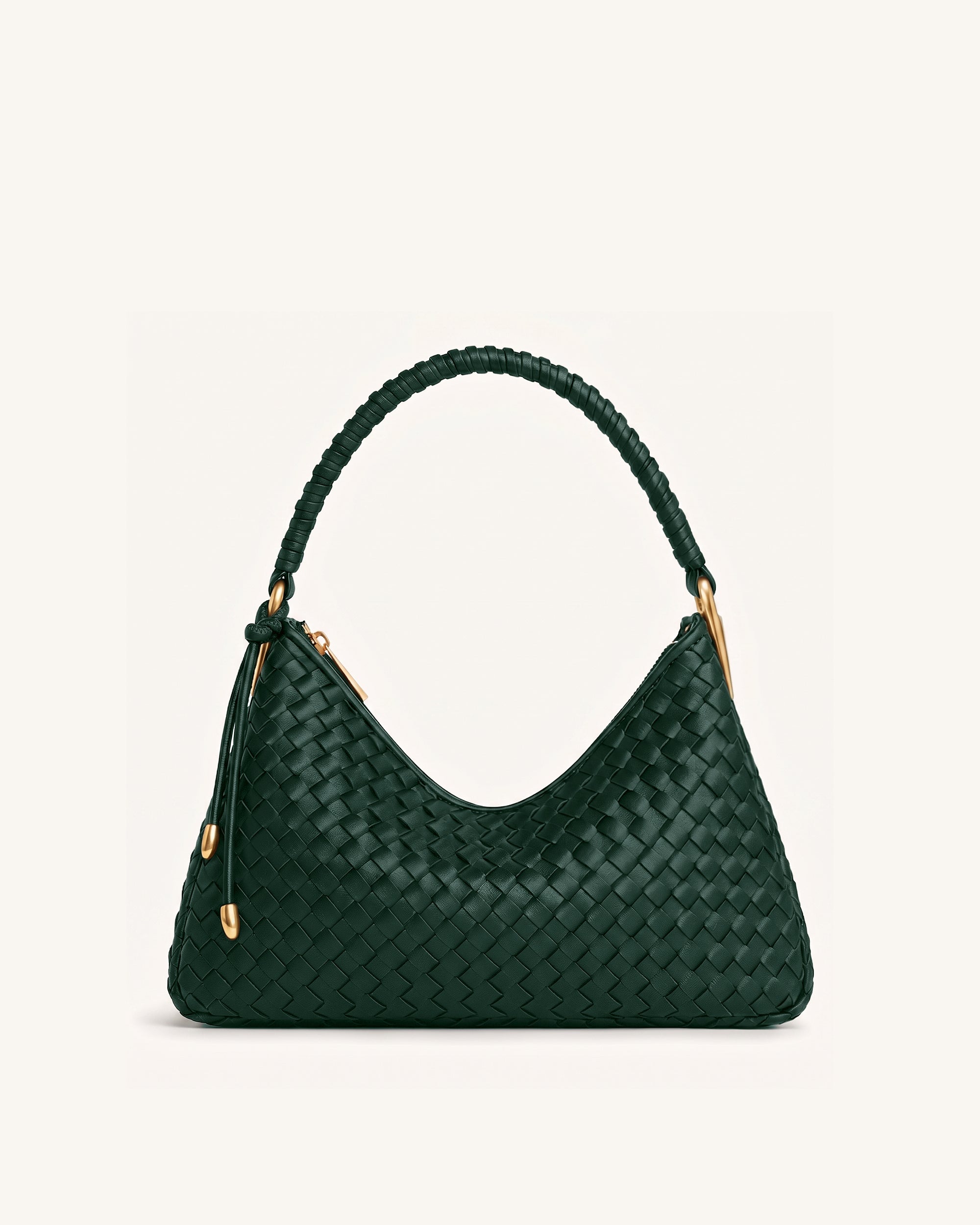 Lorena Woven Shoulder Bag - Emerald Green